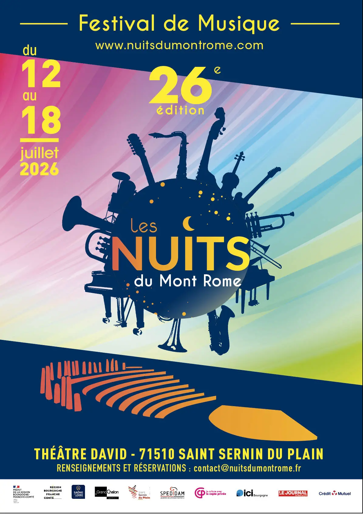 Affiche 26e édition des Nuits du Mont Rome