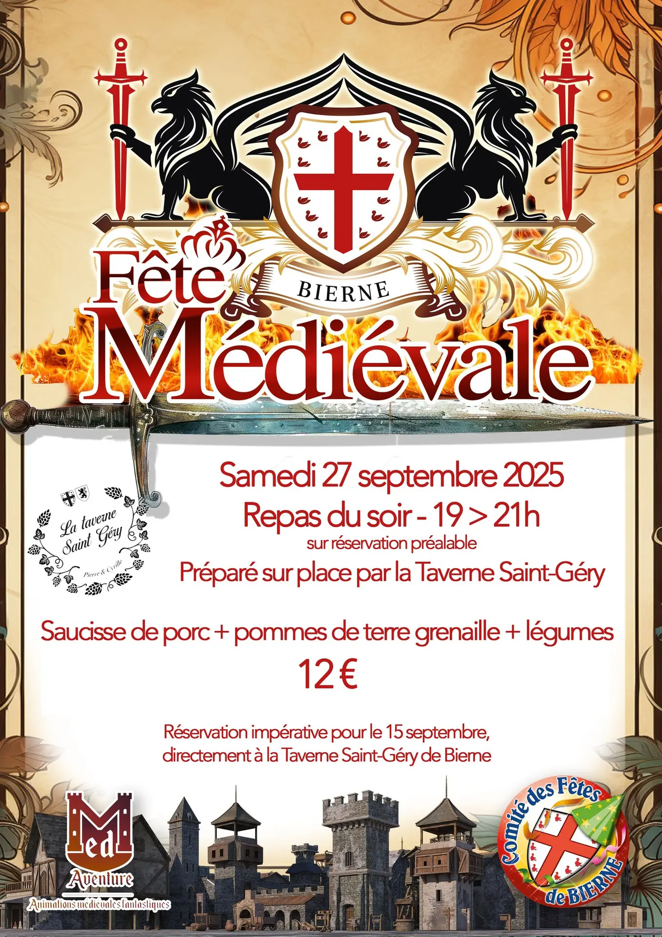 fete médiévale bierne repas