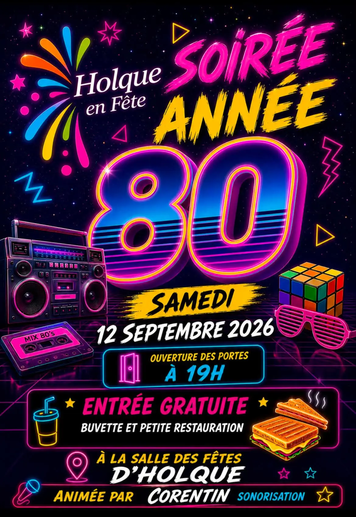 soirée année 80 holque 2026