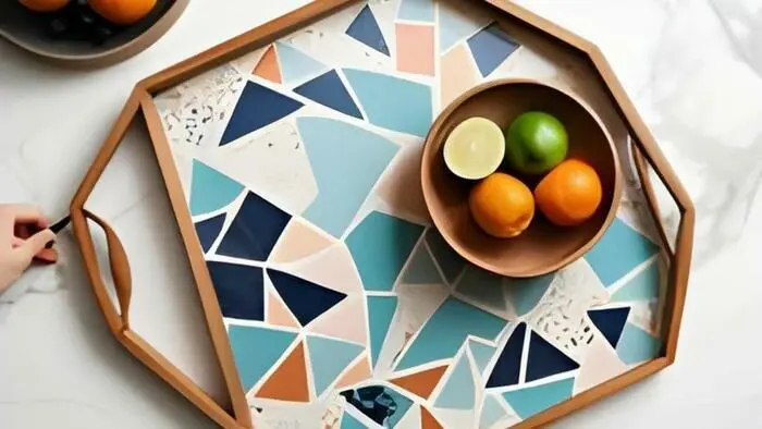 Plateau en mosaïque : thé ou café ?_1