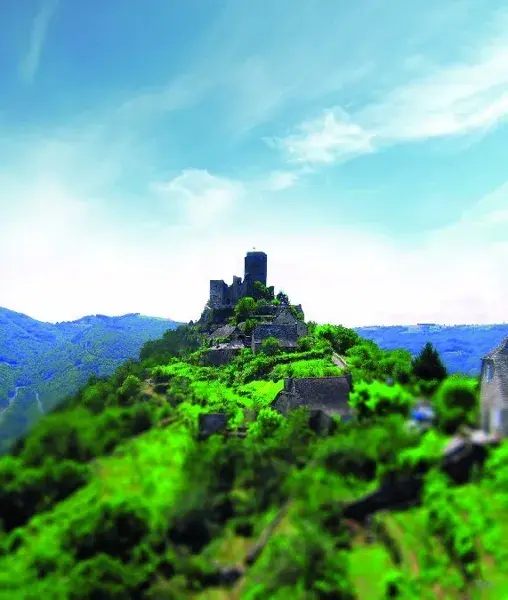 Château de Valon sur son éperon rocheux