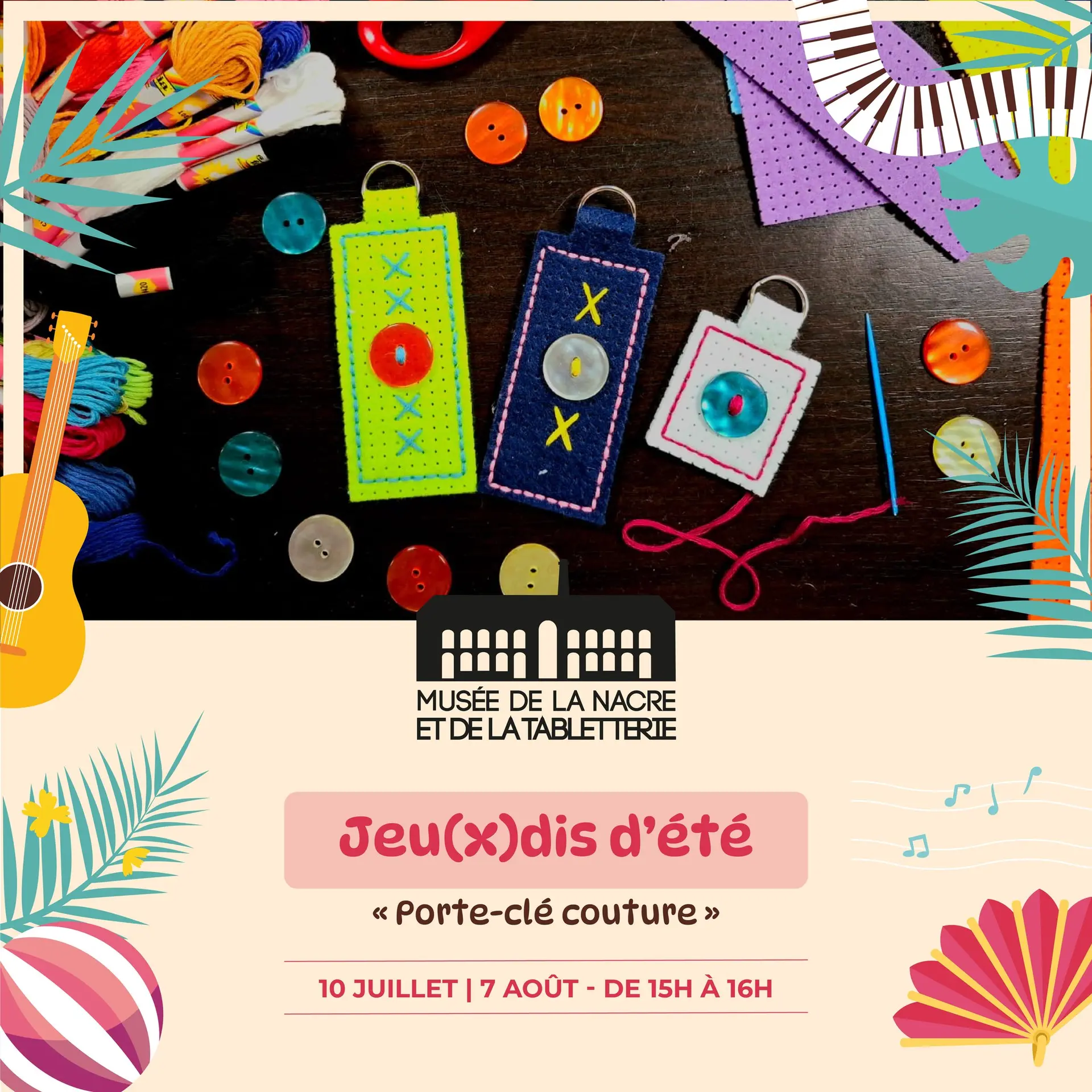 Jeux(x)dis d'été - Atelier porte-clé couture Méru 10 07 25 et 07 08 25