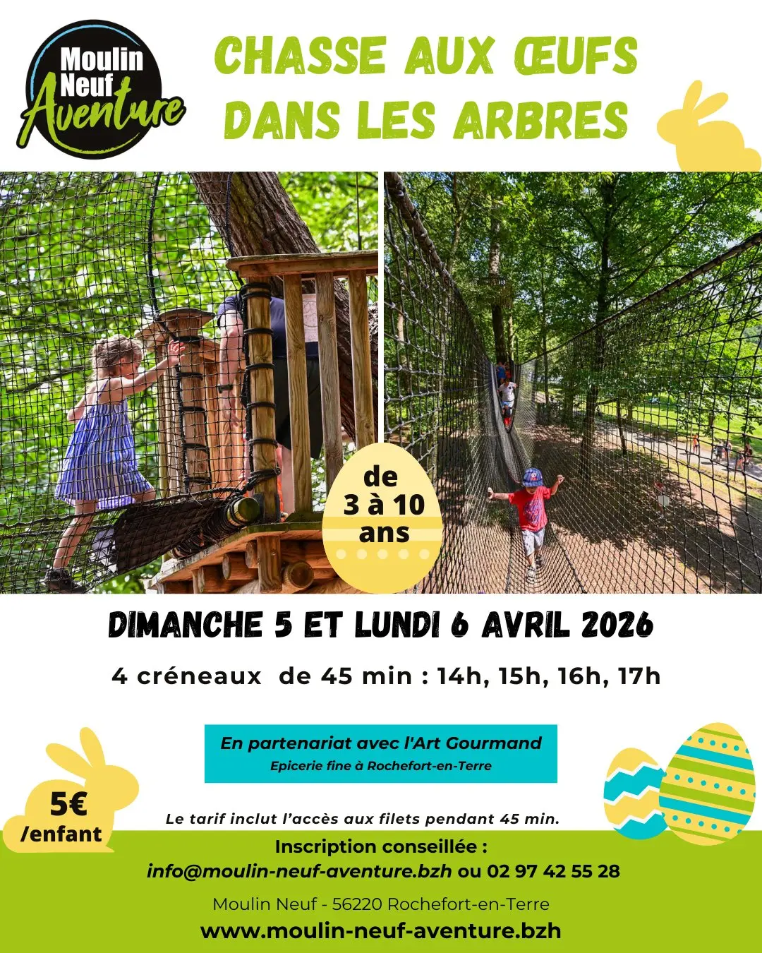Affiche chasse aux œufs dans les arbres