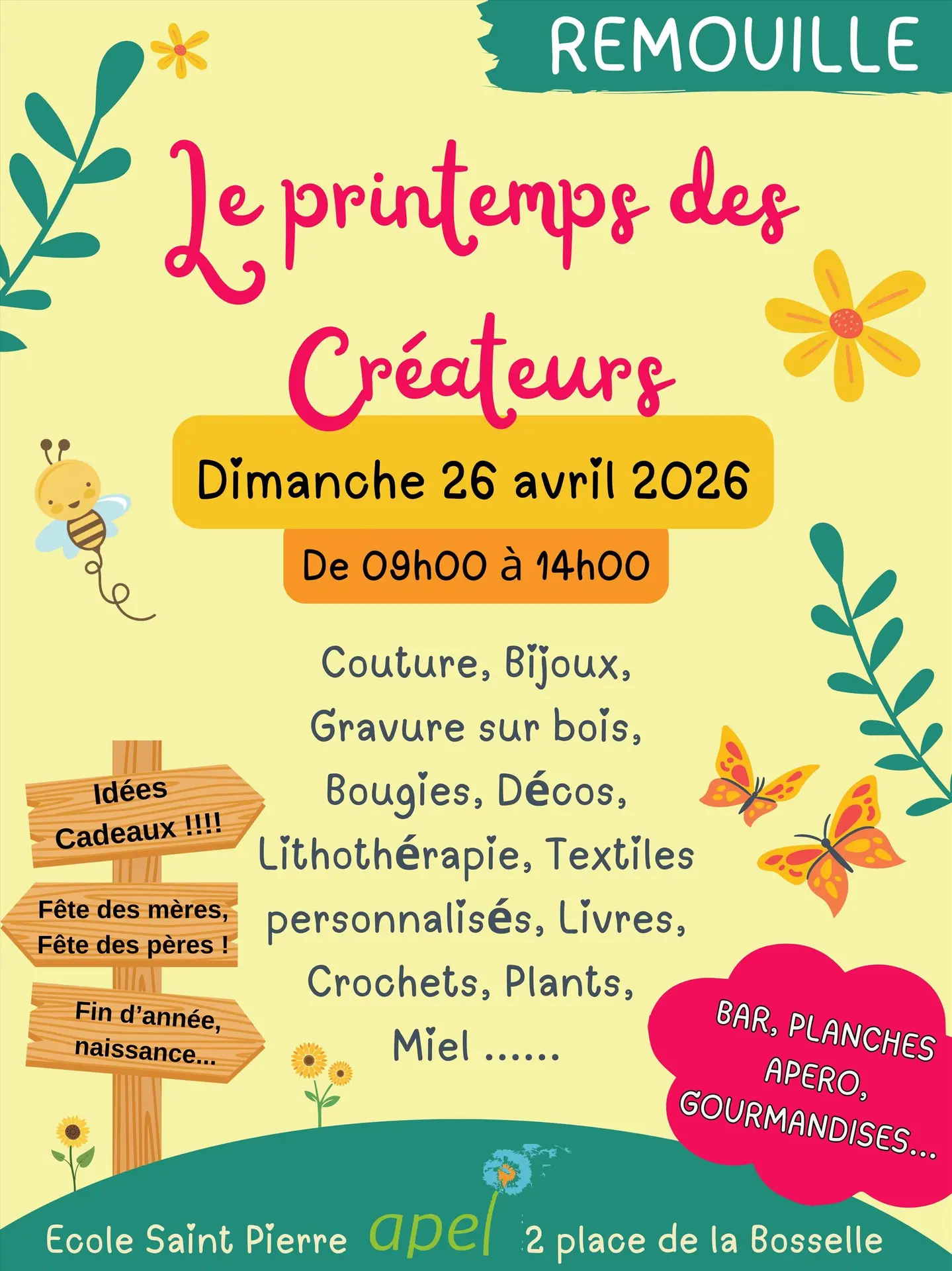 flyer marché de printemps des créateurs