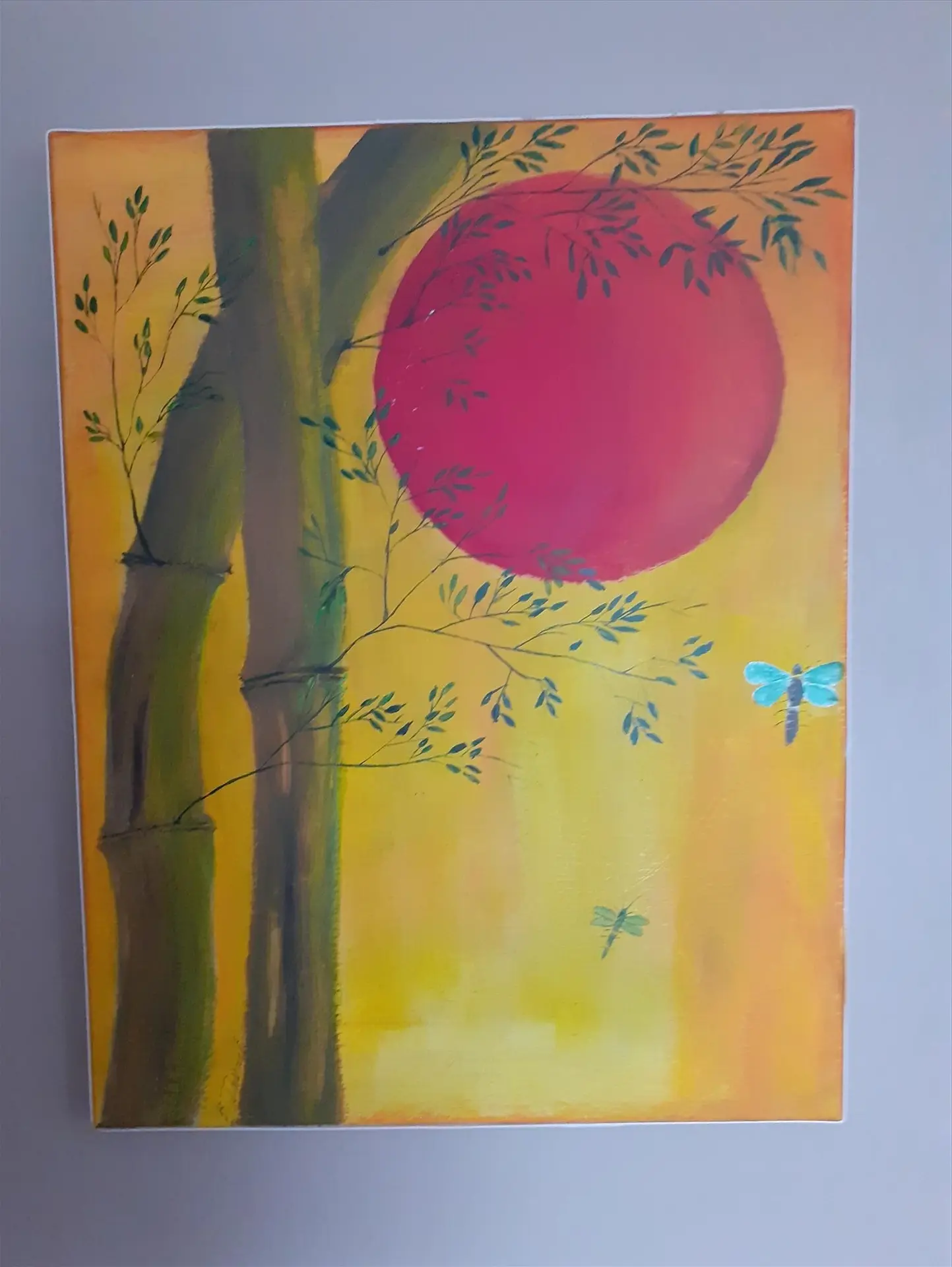 soleil sur les bambou acrylique