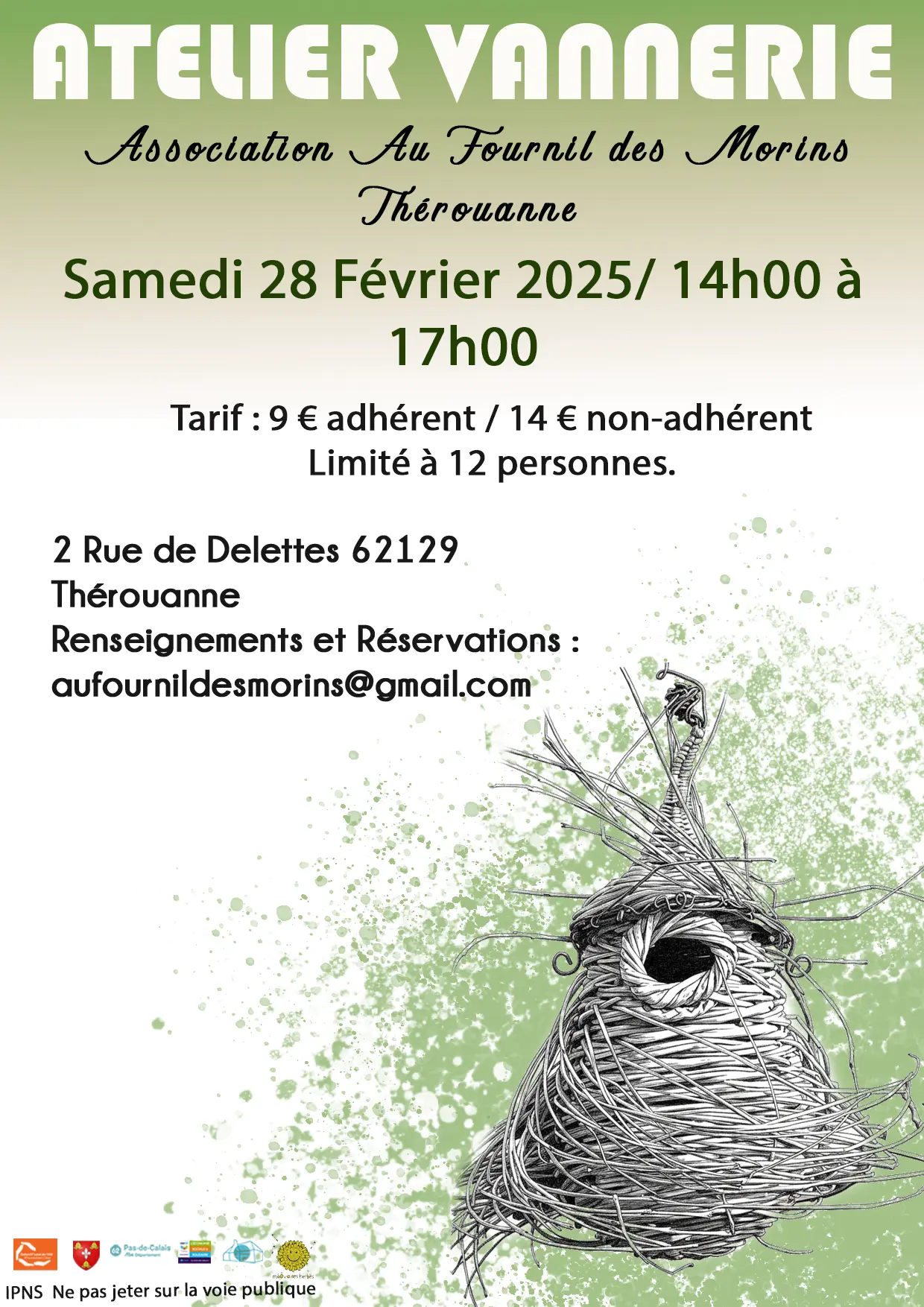 Au Fournil des Morins, Atelier vannerie le 28 février