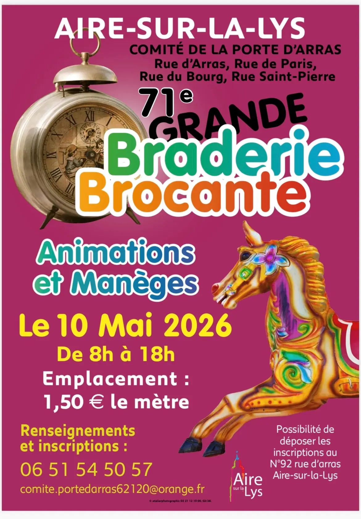 Affiche Braderie Rue d'Arras Aire-sur-la-Lys 2026