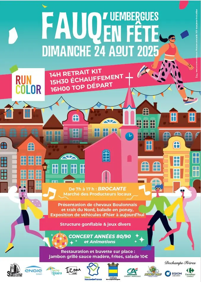 Affiche Fauqu'en Fête et Run Color