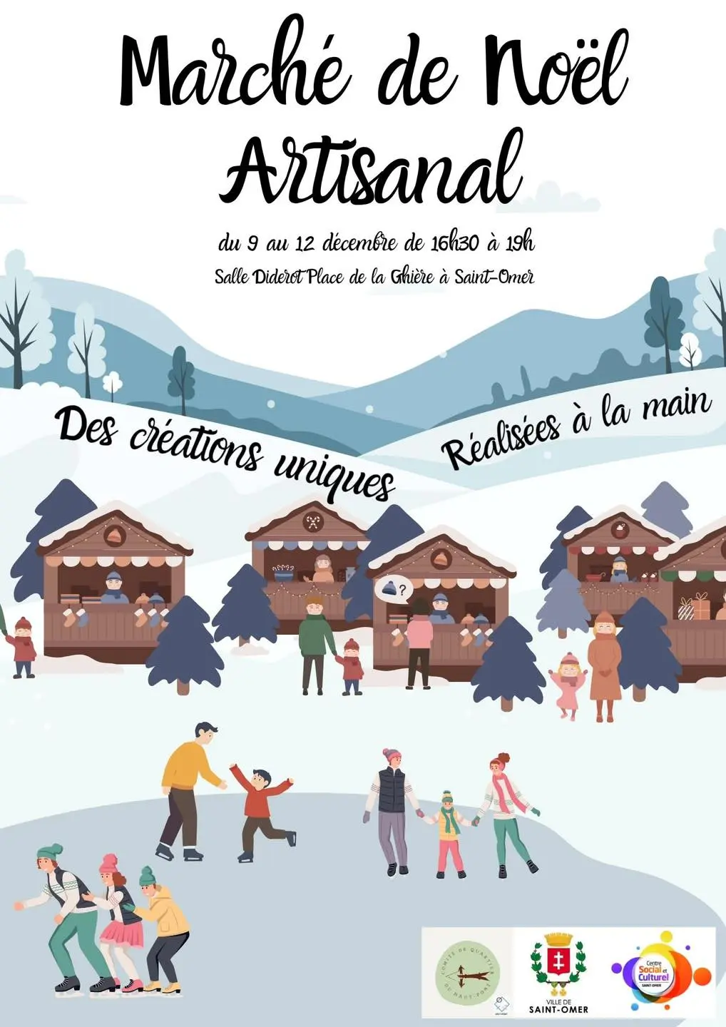 Affiche Maché de Noël du Haut Pont de Saint-Omer