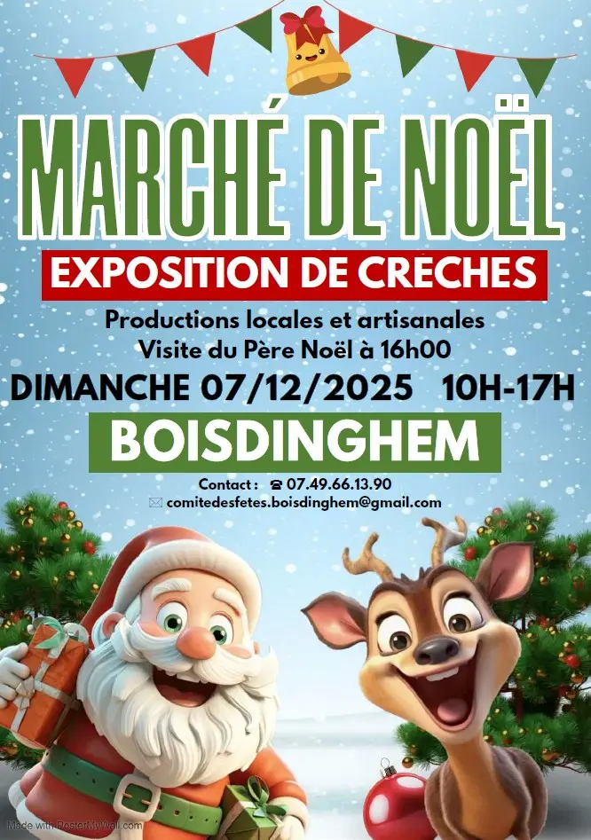 Affiche Marché de Noël Boisdinghem 2025