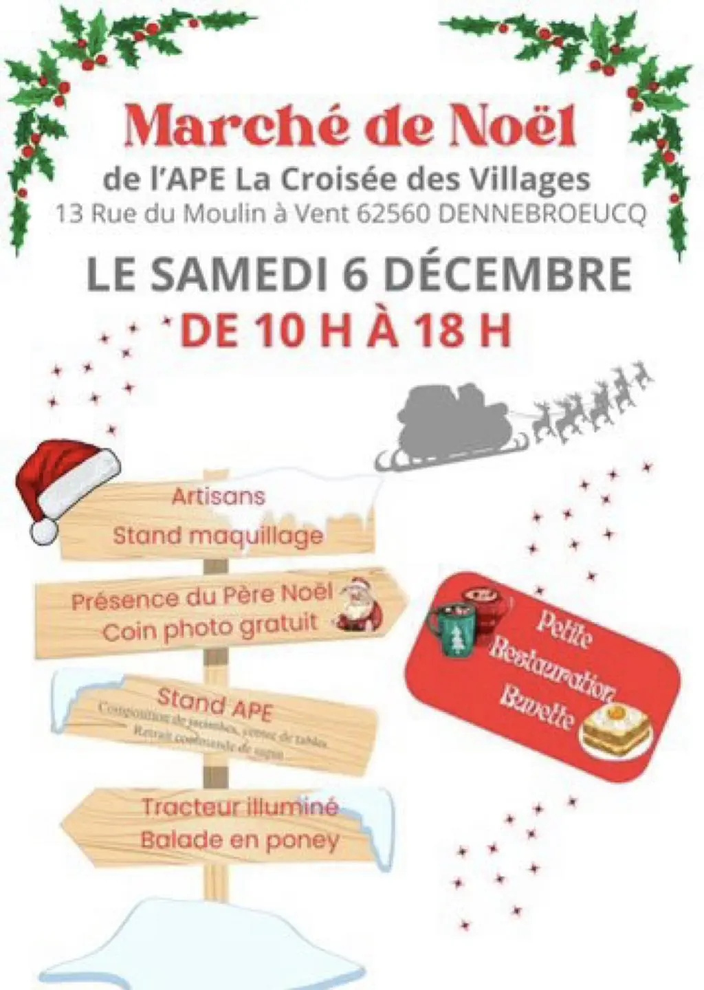 Affiche Marché de Noël Dennebroeucq 2025