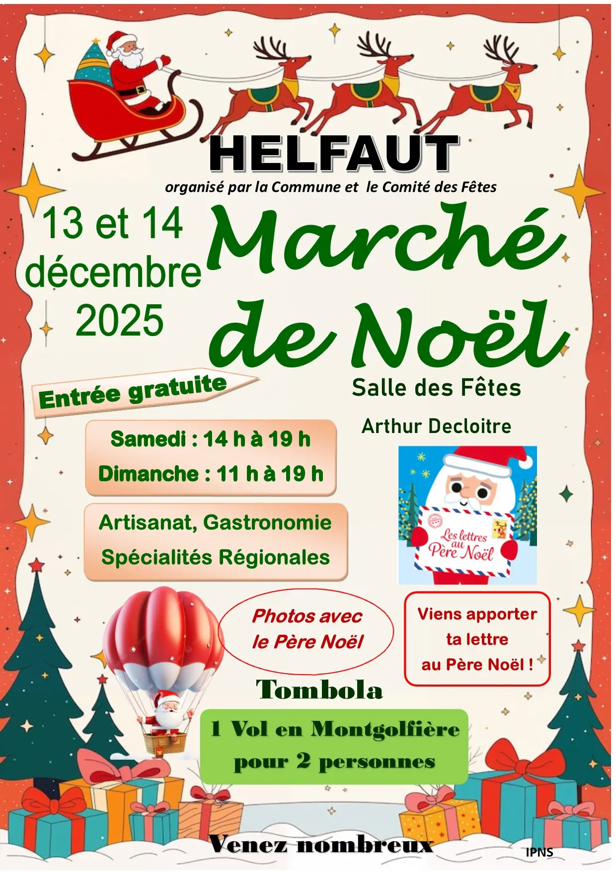 Affiche Marché de Noël d'Helfaut 2025