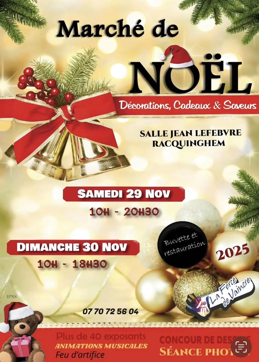 Affiche Marché de Noël de Racquinghem 2025