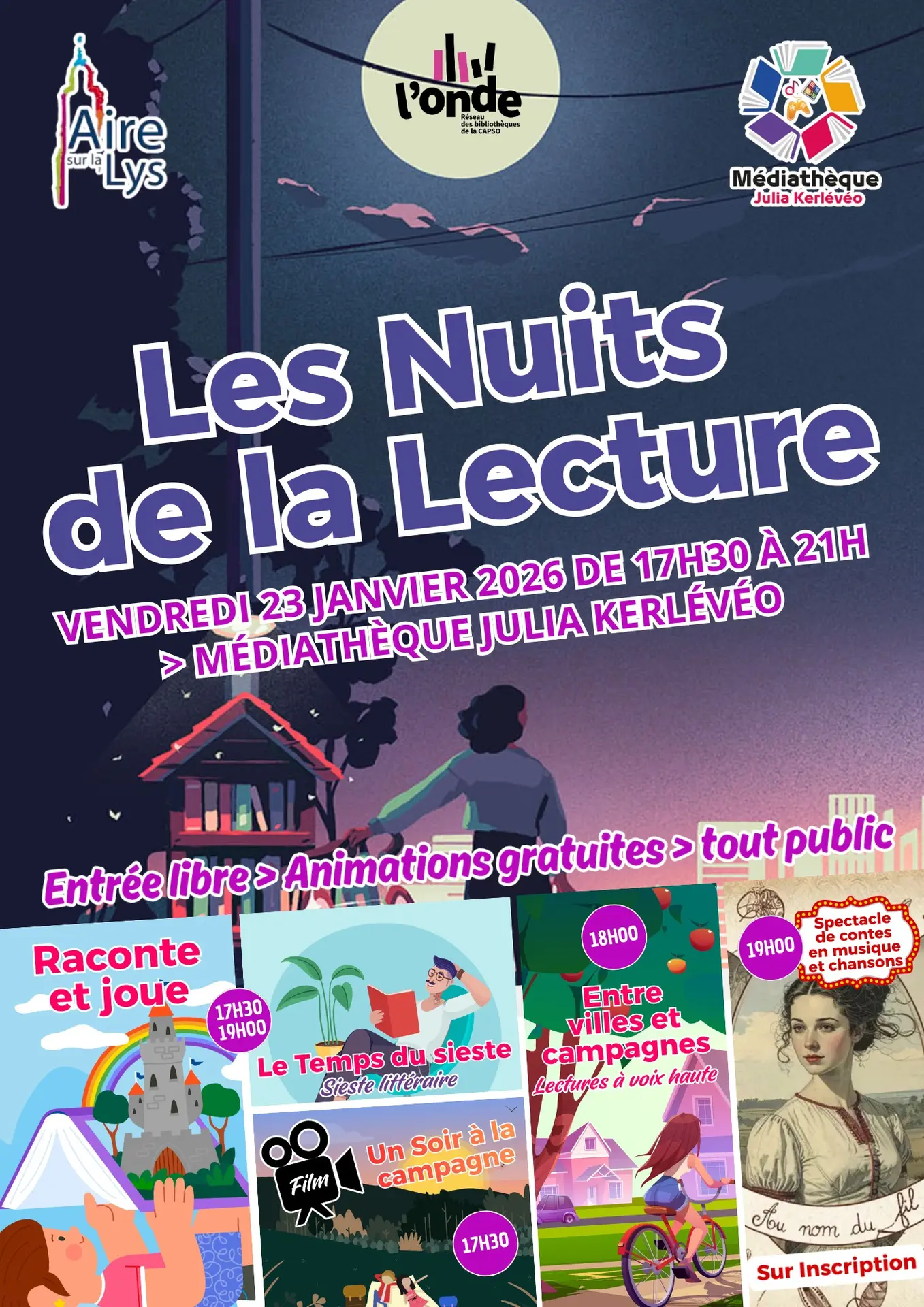 Affiche Nuit de la Lecture Aire 2026