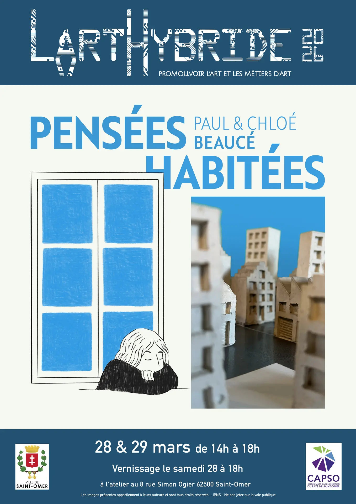 Affiche exposition Pensées Habitées de Paul et Chloé Beaucé