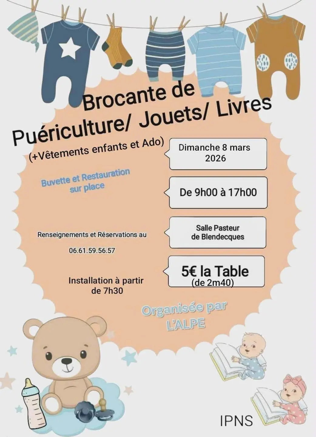 Affiche brocante 8 mars Blendecques