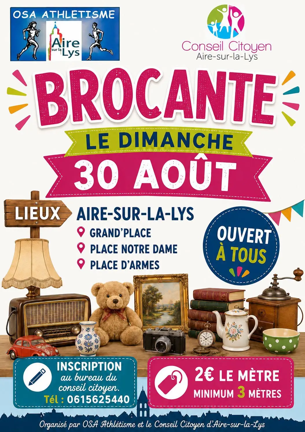 Affiche brocante Aire-sur-la-Lys
