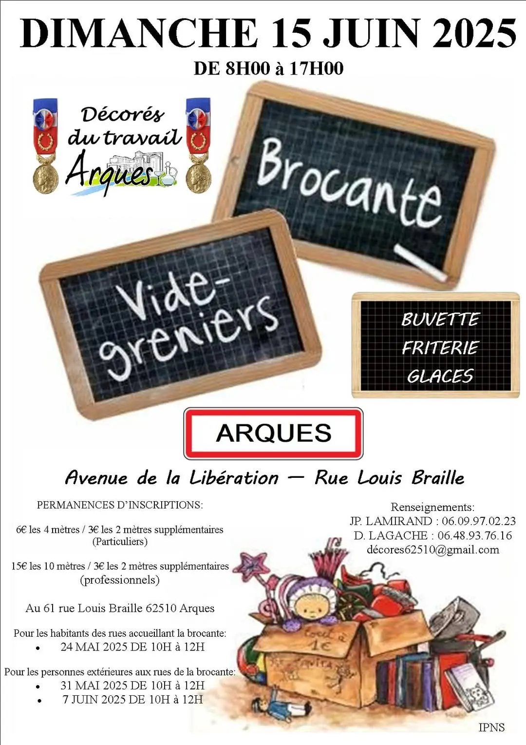 Affiche brocante Arques 15 juin