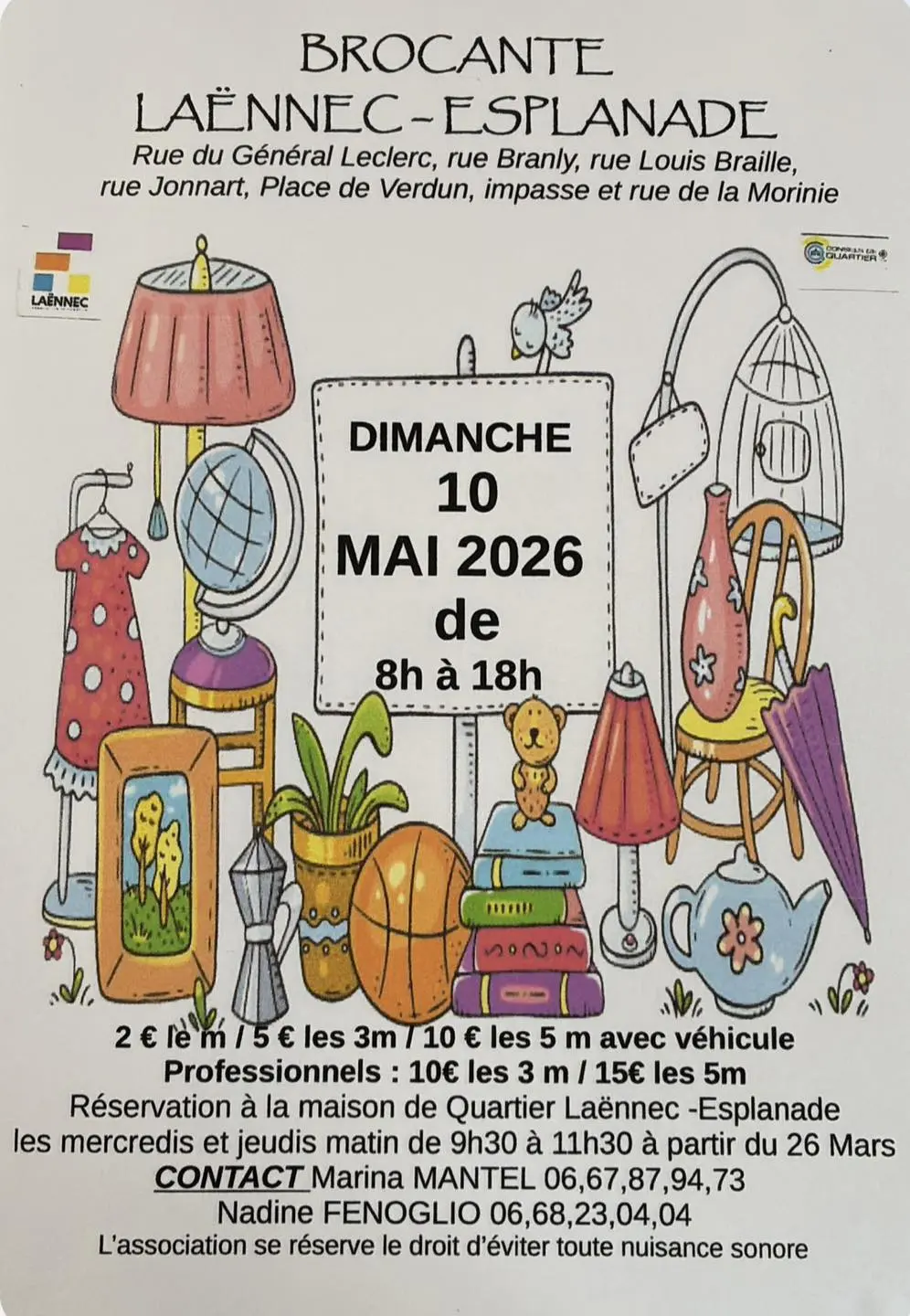 Affiche brocante Laënec-Esplanade de Saint-Omer 10 mai 2026
