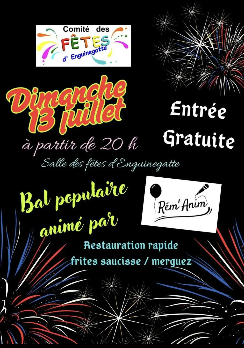 Affiche feu d'artifice d'Enguinegatte