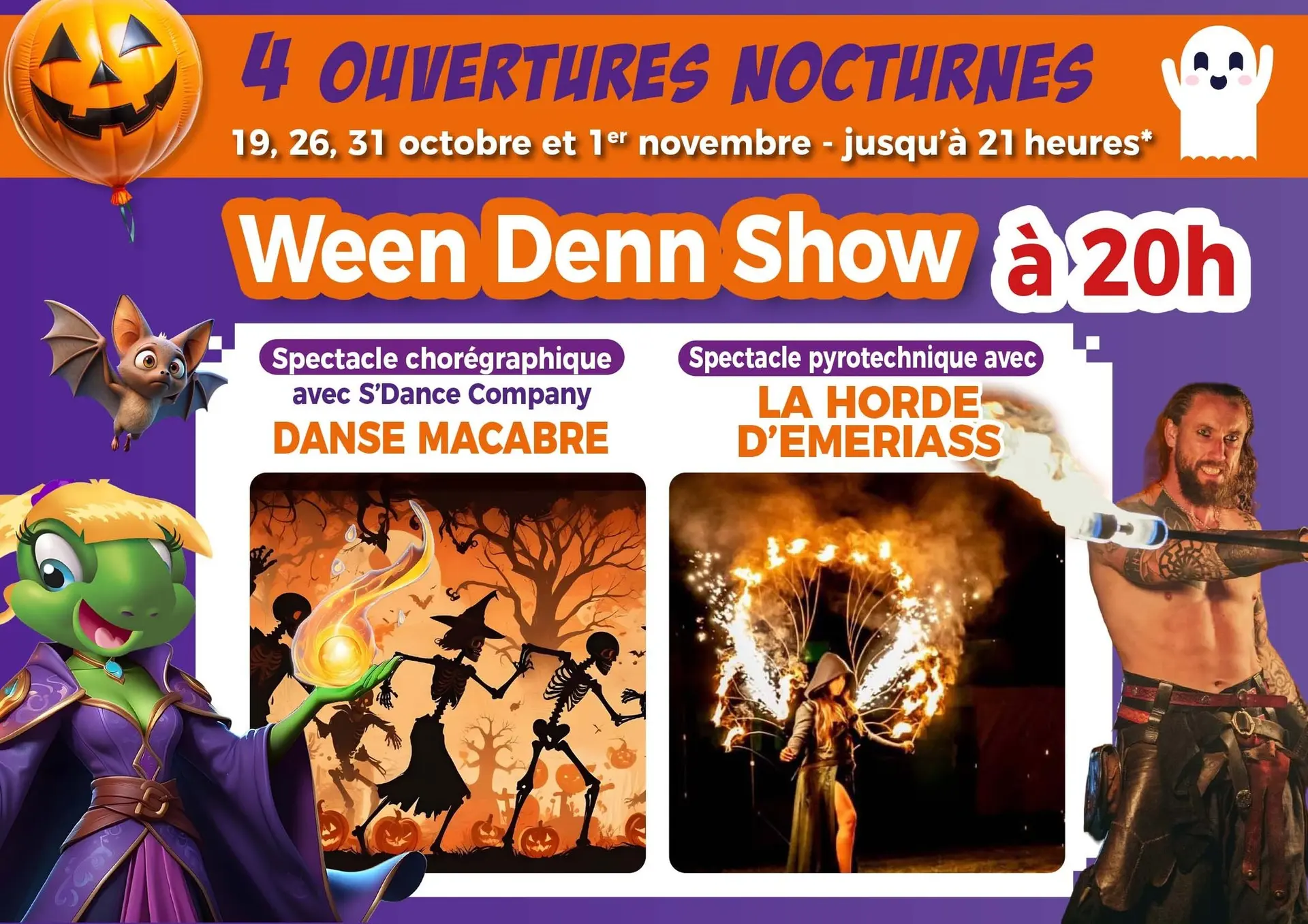Affiche les nocturnes de Dennlys Parc de 20h à 21h