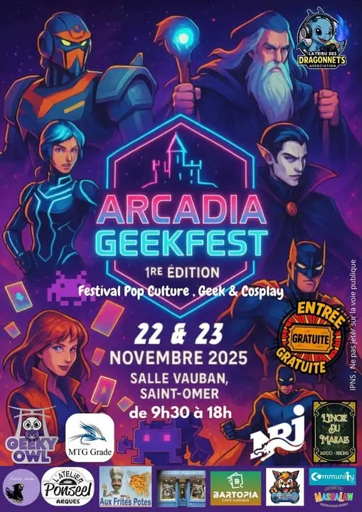 Aracadia GeekFest StOmer les 22 et 23 novembre