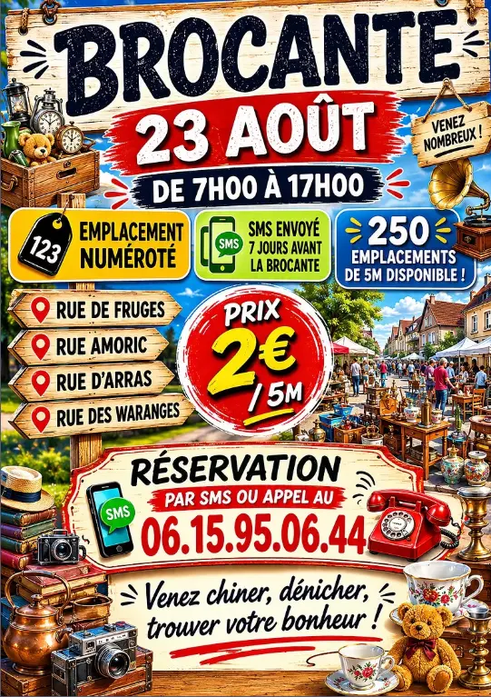 Fauquembergues, Brocante du 23 août à l'occasion de Fauq' en Fête