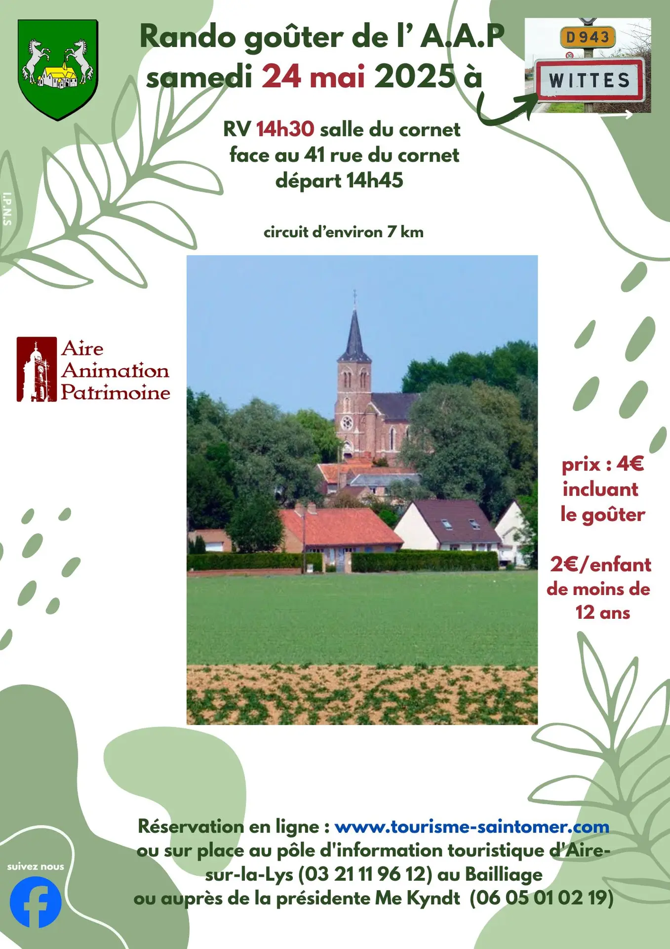 Rando Goûter à Wittes le 24 mai à 14h30 avec Aire Animation Patrimoine