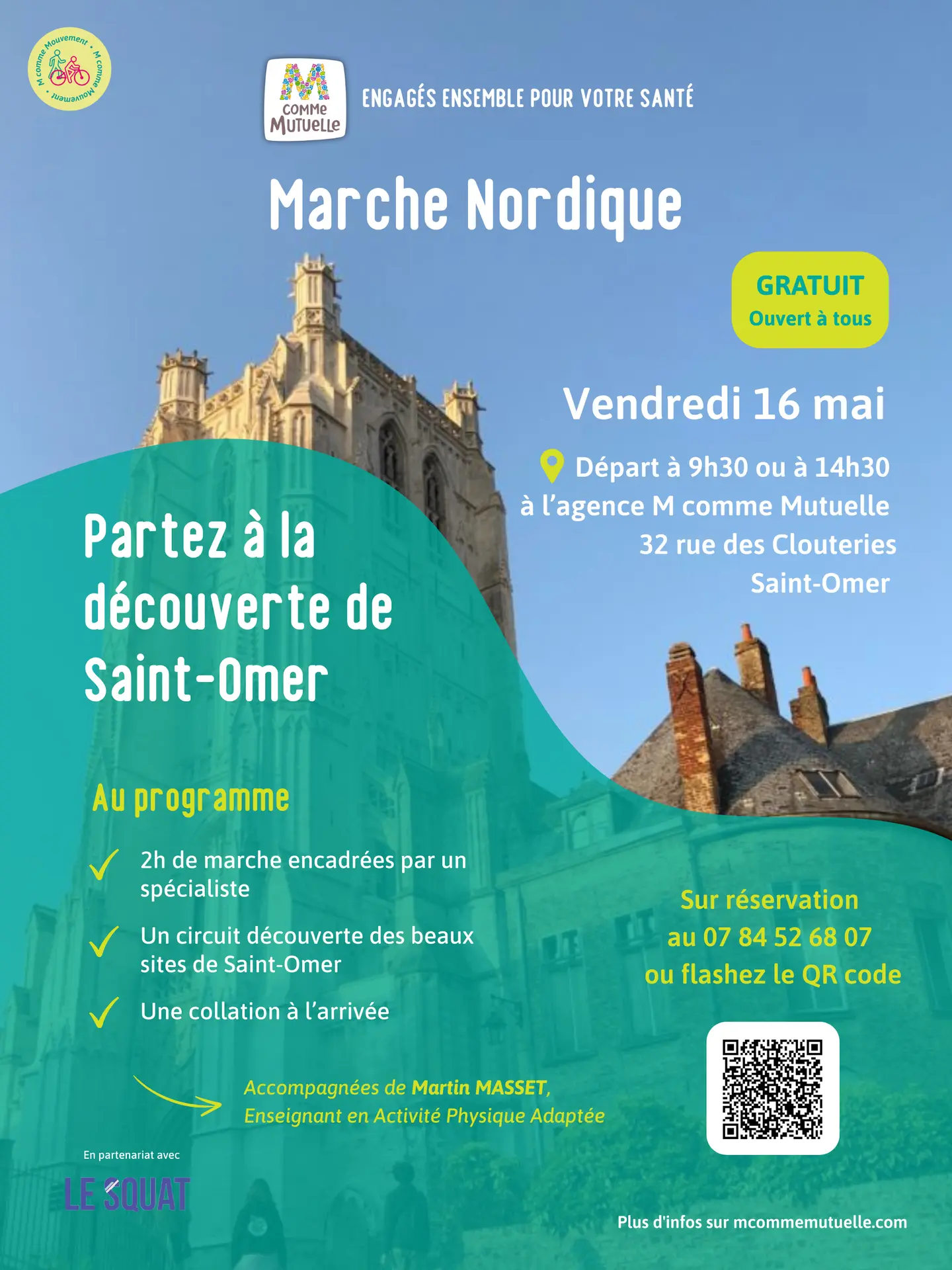 Le 16 mai, 2h de marche encadrée par un enseignant en activité physique adaptée