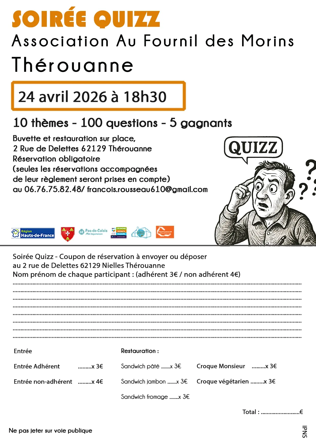 Bulletin soiree quizz Au Fournil des Morins