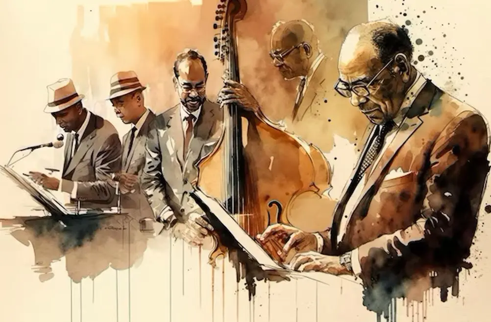 Dessin, illustration jazz créée par ia generative