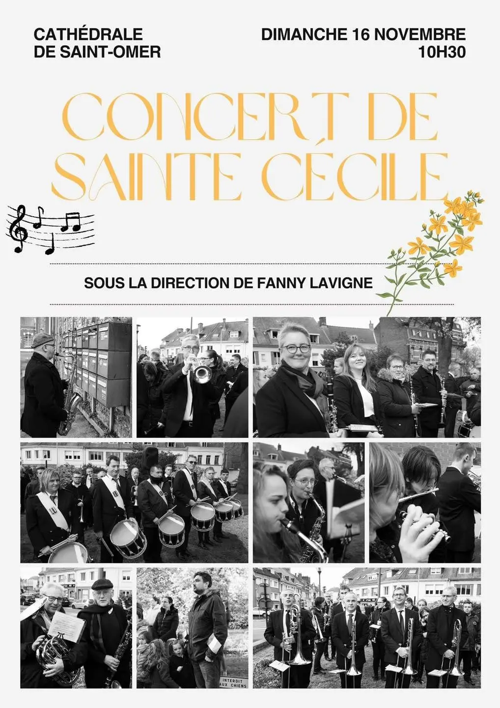 16 nov à 10h30 : Concert de Ste Cécile , cathédrale de St-Omer