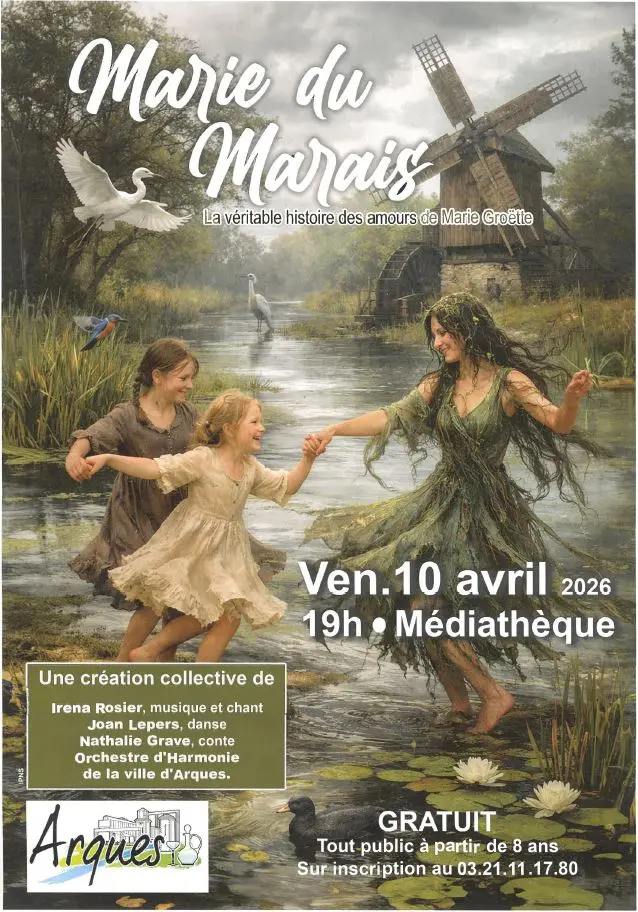 10 avril, à Arques, spectacle Marie du Marais à la médiathèque