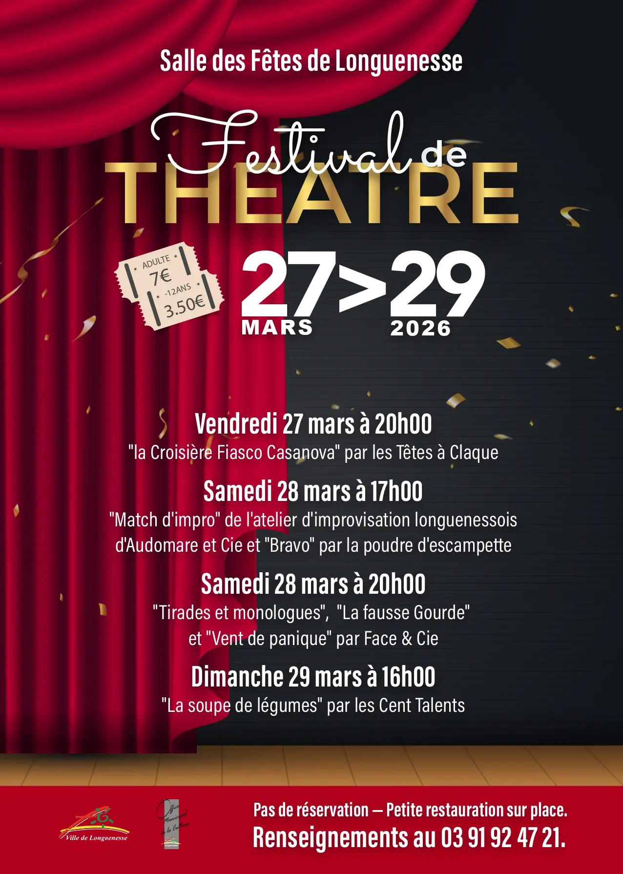 26 27 mars, Festival de Théâtre à Longuenesse