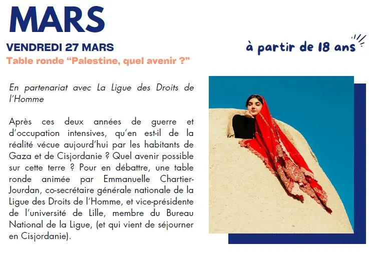 27 mars à La Coupole : Table ronde Palestine, quel avenir?