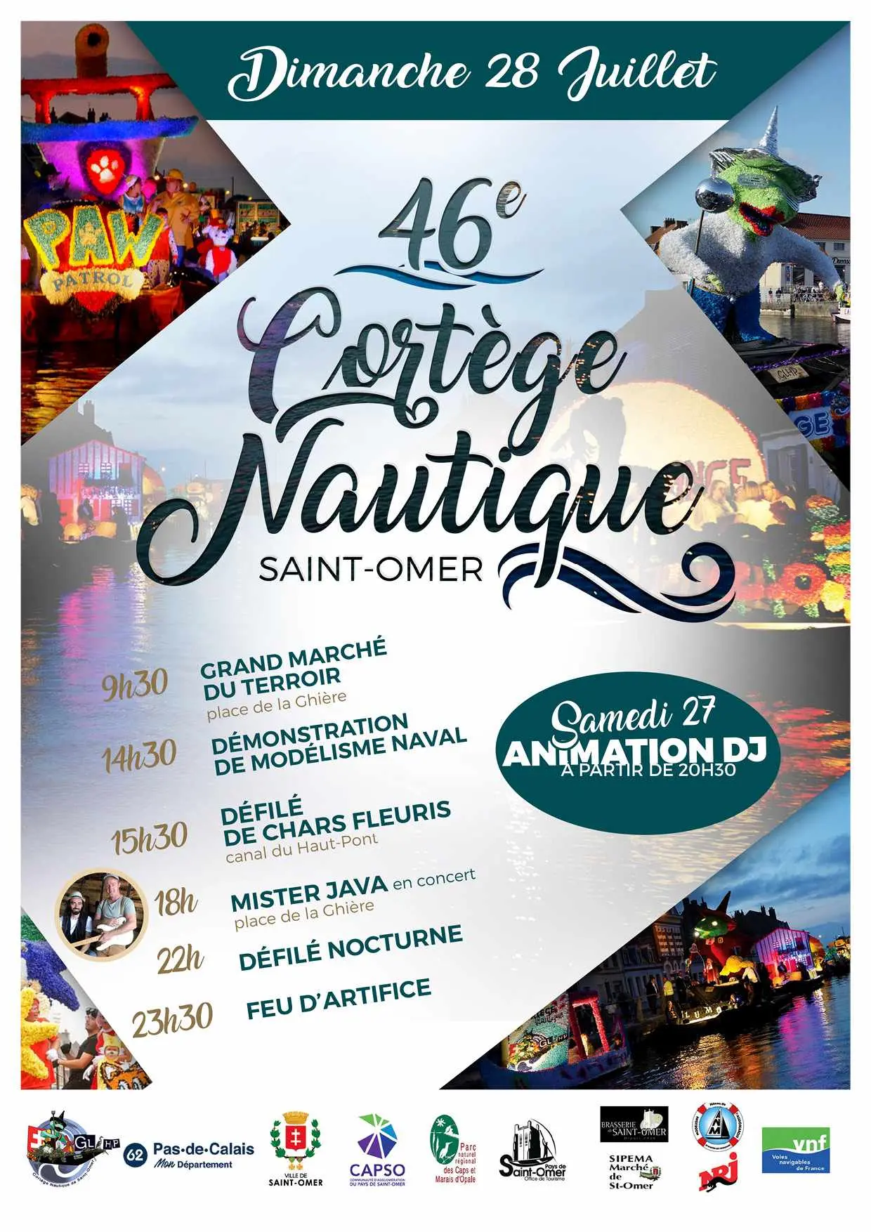 28 juillet, Cortège Nautique de Saint-Omer 2024