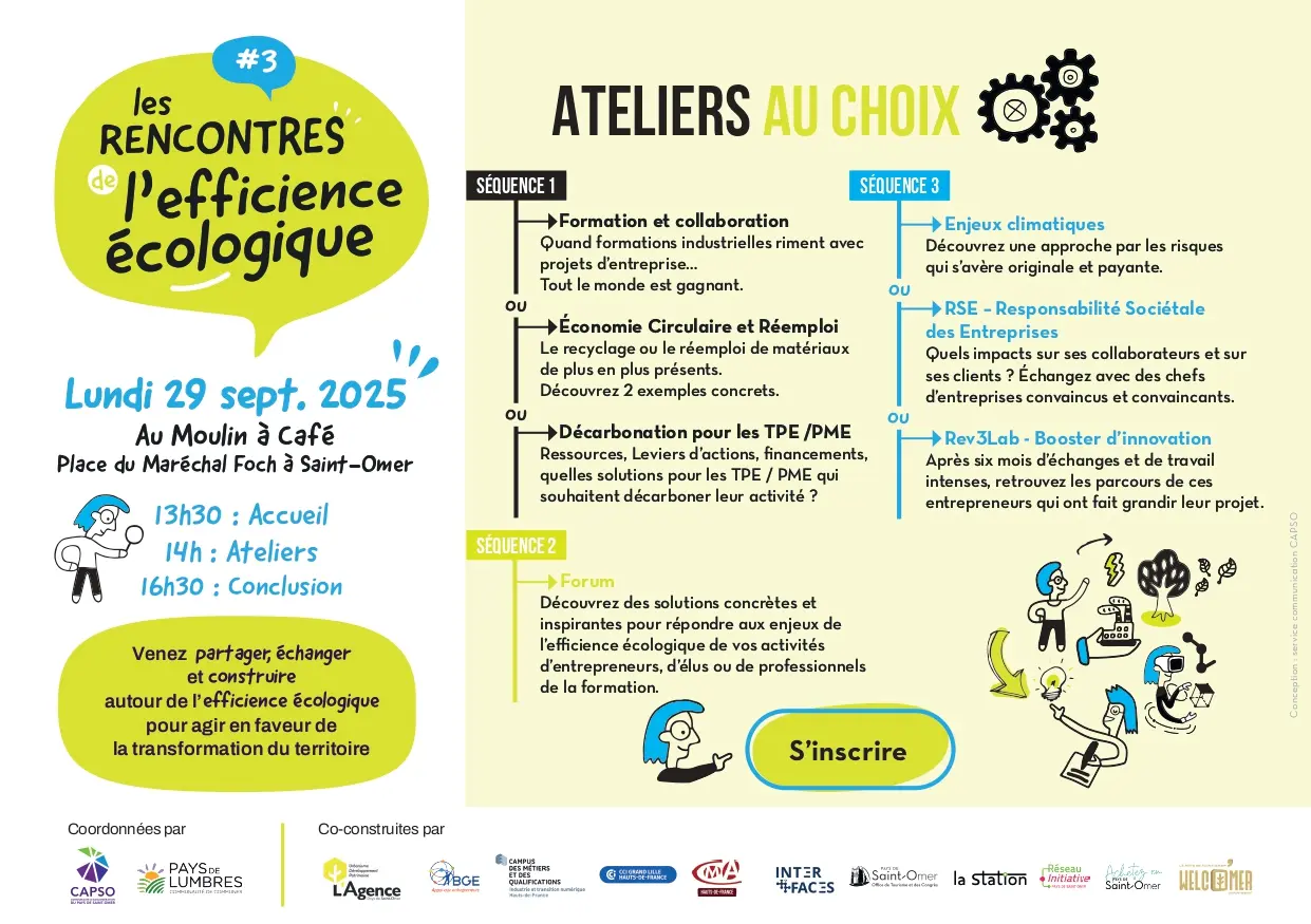 29 septembre, Ateliers efficience écologique