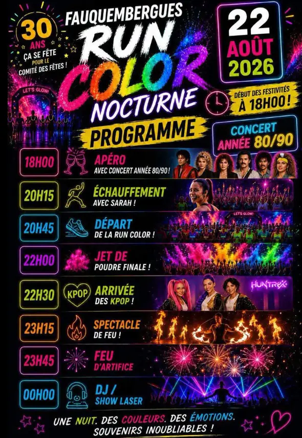 22 août, ne manquez pas la Run Color à Fauq'en Fête !