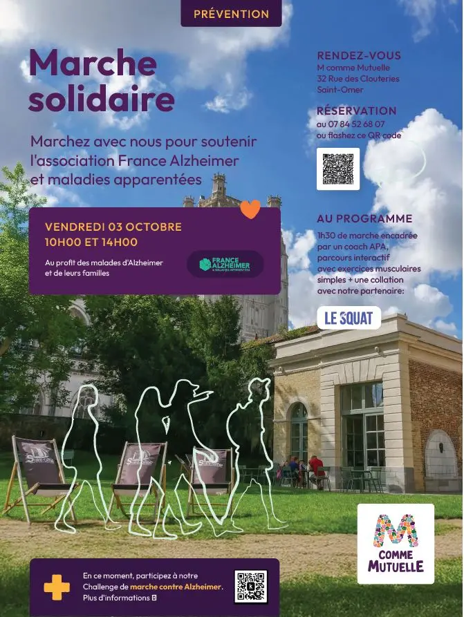 30 octobre, Marche solidaire pour France Alzheimer avec M Comme Mutuelle