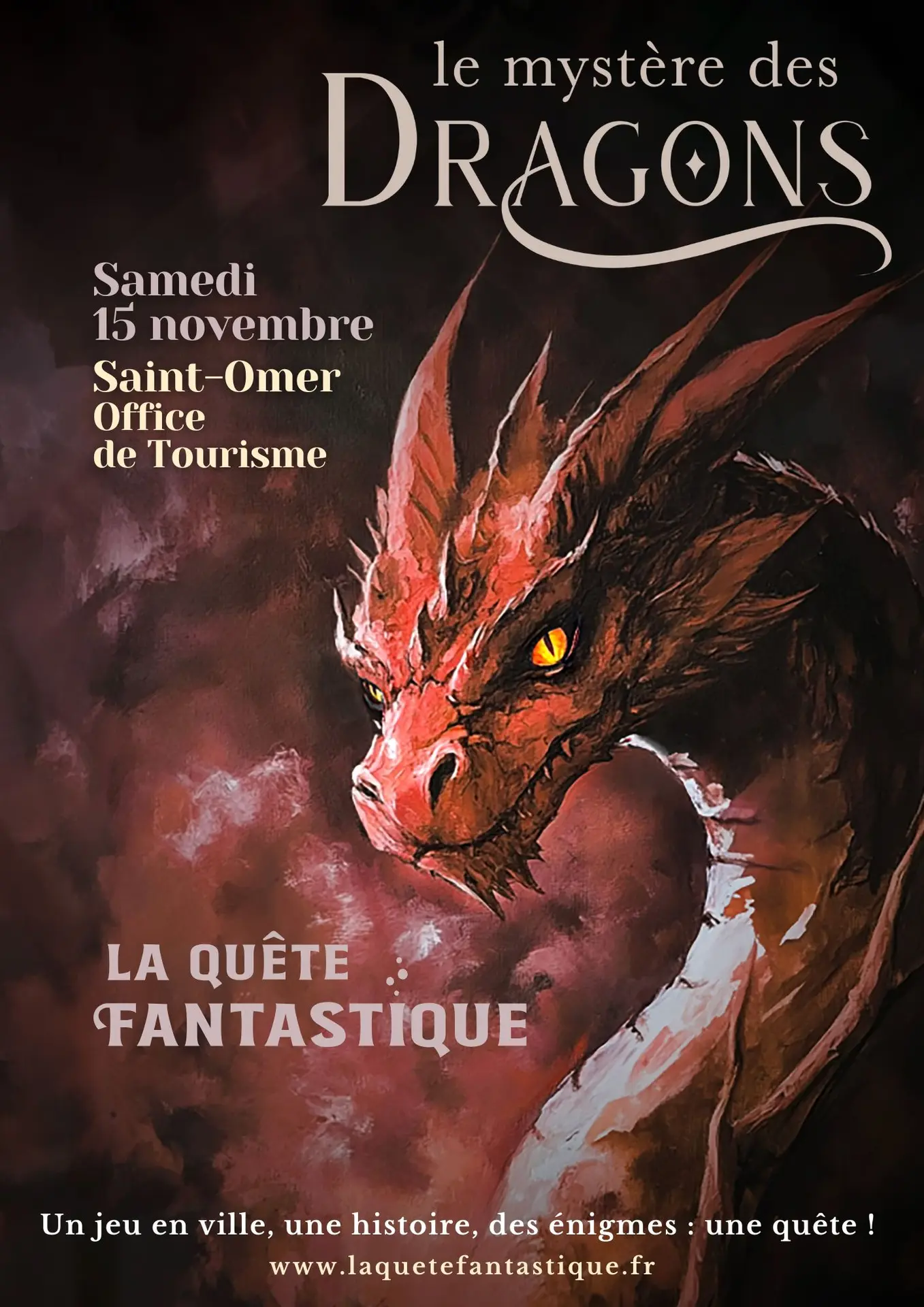 Affiche fantastique - La Quête Fantastique - samedi 15 novembre à Saint-Omer