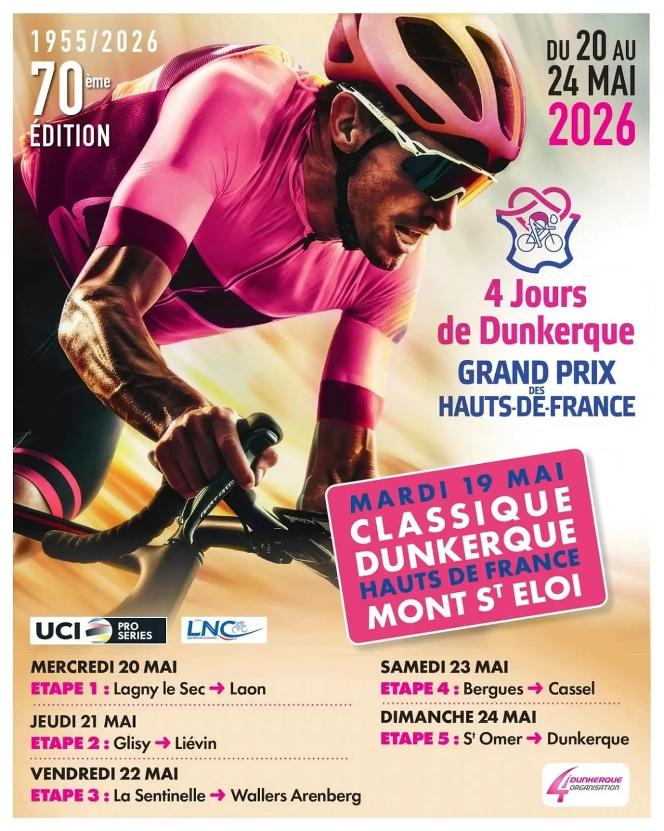 70e éditoin des 4 jours de Dk : étape le 24 mai 2026 à Saint-Omer !