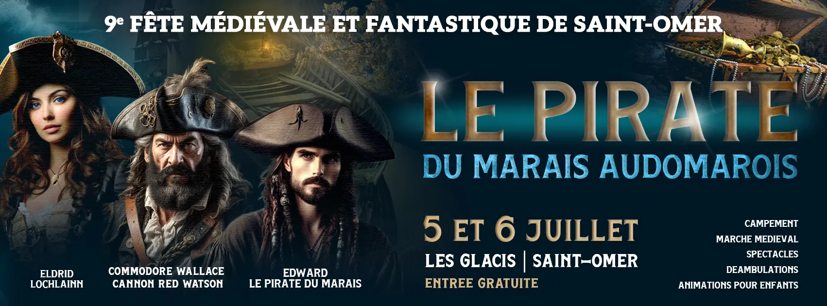 5 & 6 juillet, Fête médiévale fantastique à St-Omer Bandeau