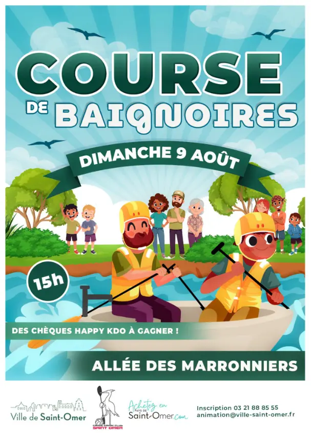 9 août Course de baignoires à Saint-Omer