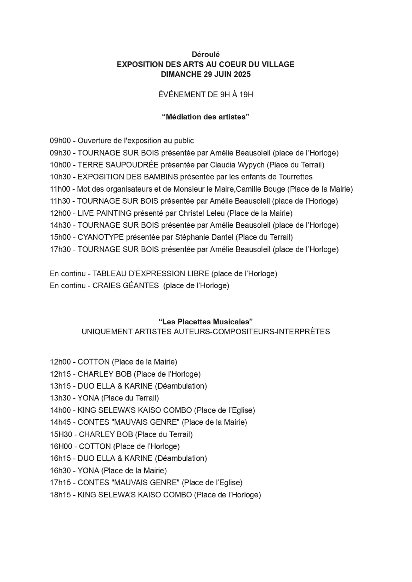 le programme