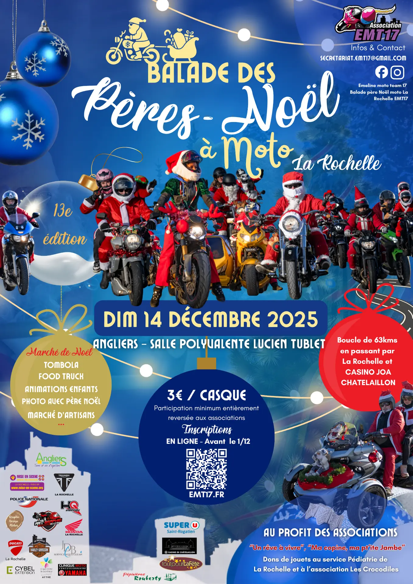 Affiche Balade des Pères Noël à Moto