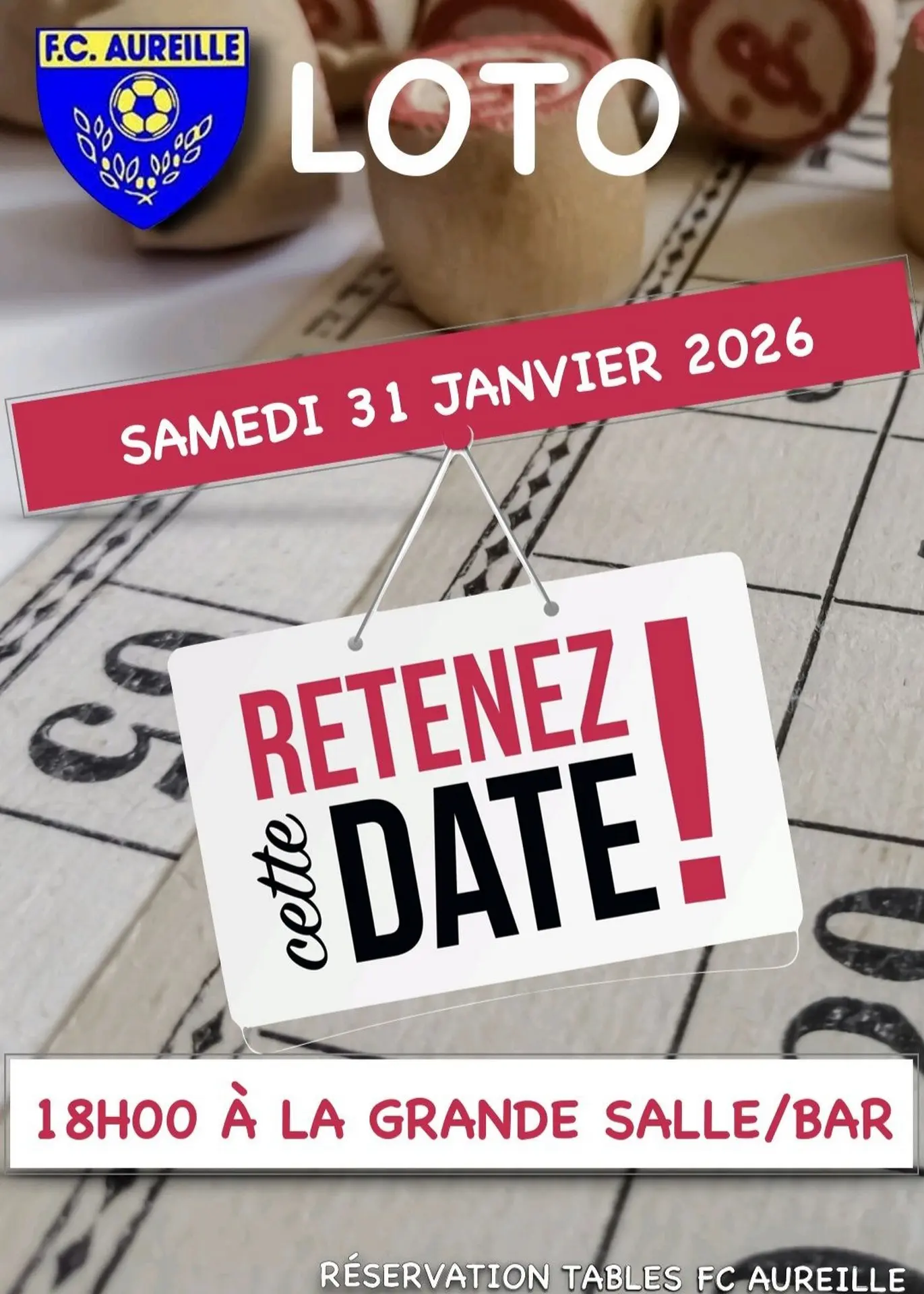 Plakat Winterlottos in Aureille Football Club 31.01.26