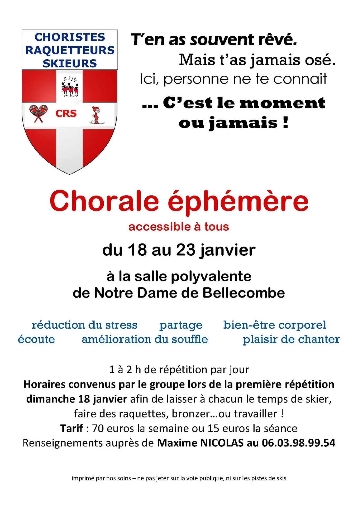 Visuel stage chant choral