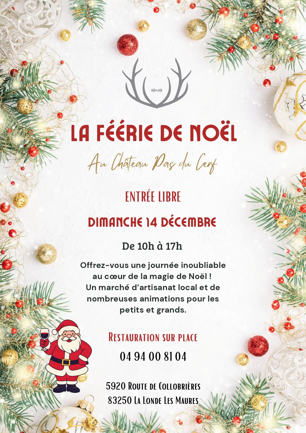 Marché de Noël au Château Pas du Cerf à La Londe