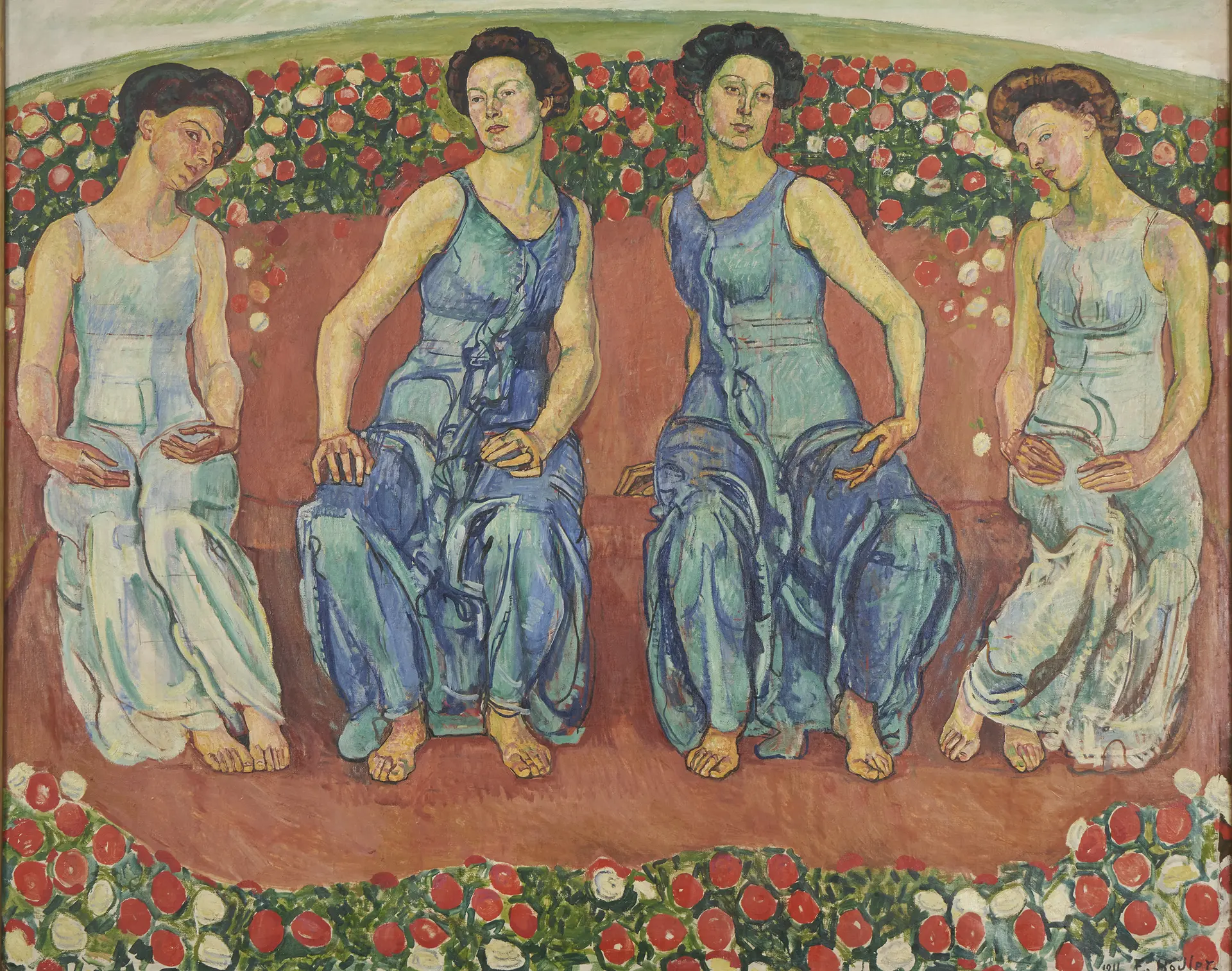 Ferdinand Hodler 1853-1918, Heures Saintes, 1911 (CR 1486). Huile sur toile, 187 x 230 cm.