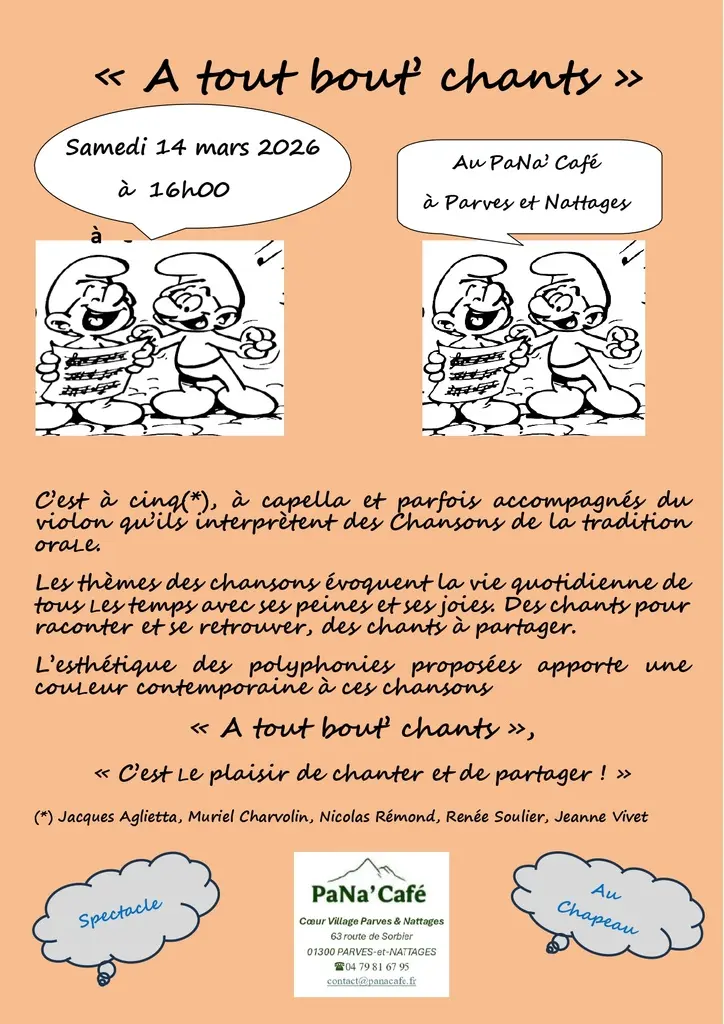 Récital de chansons A tout bout'chants_Parves et Nattages